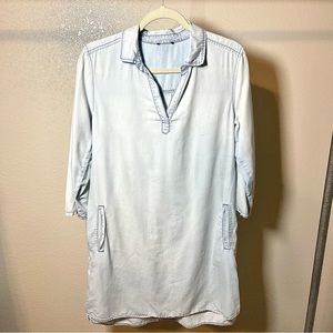 Light Wash Denim Shirt Dress